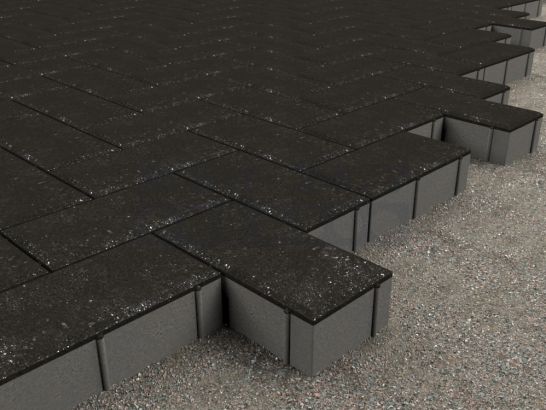 Кирпичик 200x100x100 (черный)-укладка