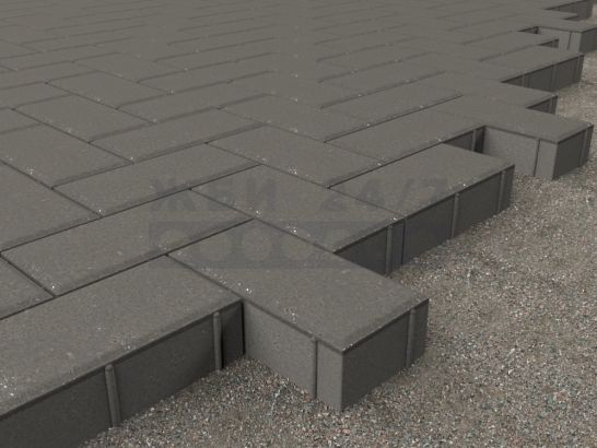 Кирпичик 200x100x100 (серый)-укладка