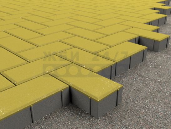 Кирпичик 200x100x100 (желтый)-укладка